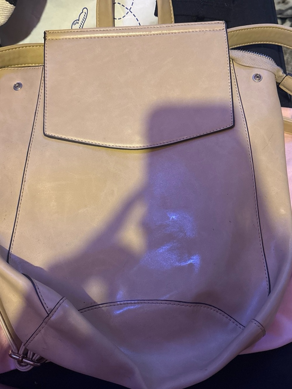 Chinese Laundry Blush Beige Backpack Tote